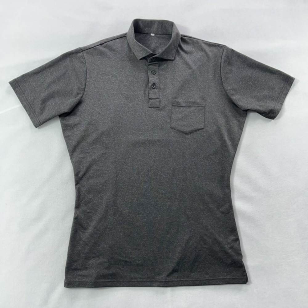 State & Liberty Pocket Polo Shirt Men Large Charcoal Gray Heather Performance